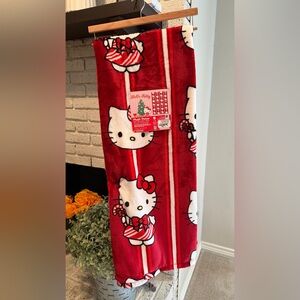 Christmas Hello Kitty Festive Red and White Plush Throw